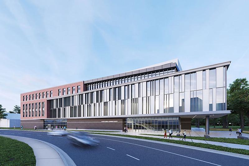 A conceptual rendering of Purdue’s Clinical Education Building. (Image provided) 