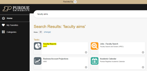 Screenshot of AIMS on one.purdue.edu